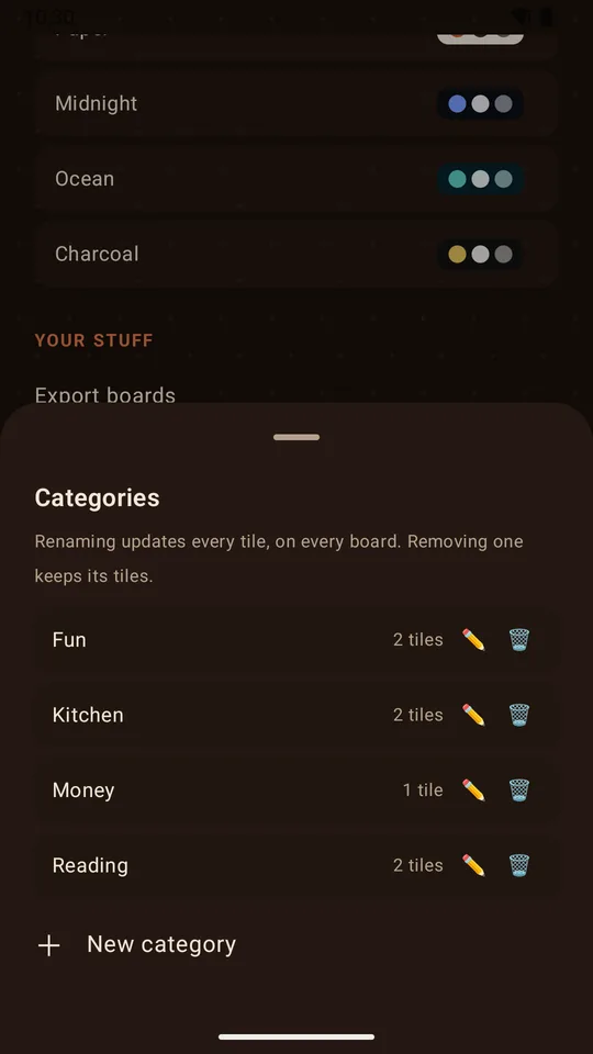 The category manager: rename, remove or set up categories in one place